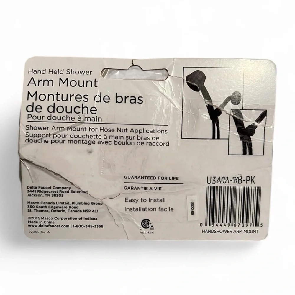 Delta U3401-RB-PK Venetian Bronze Hand Shower Arm Mount NIP